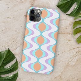 Funda Para iPhone 11 Pro Max Violeta Naranja Aqua Azul Ogee Blanco Ondas