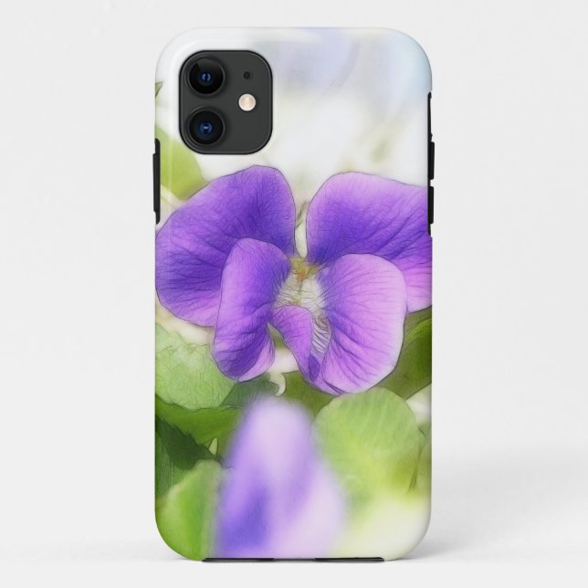 Funda De Case-Mate Para iPhone Violeta preciosa de la primavera (Reverso)