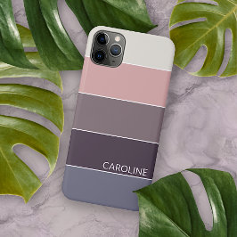 Funda Para iPhone 11 Pro Max Violeta Púrpura Malva Taupe Melocotón Rosa Rayas A