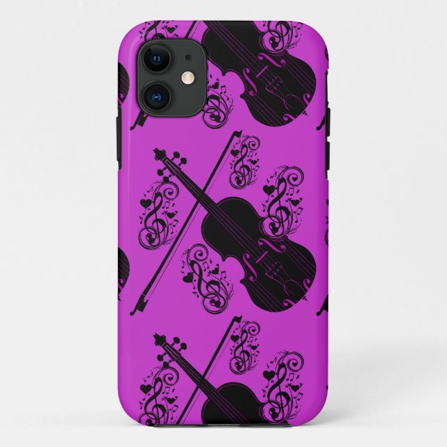 Funda De Case-Mate Para iPhone Violín, amor Rockefeller_ (Reverso)