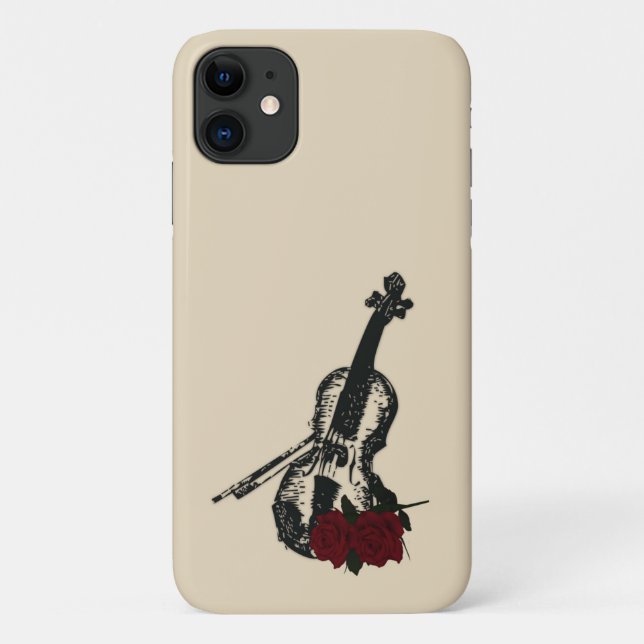 Funda De Case-Mate Para iPhone Violín y Rosas (Reverso)