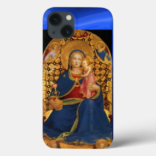 Funda Para iPhone 13 VIRGEN CON NIÑO Y ÁNGELES, Zafiro Azul