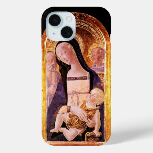 FUNDA PARA iPhone 15 VIRGEN CON NIÑO Y SANTOS