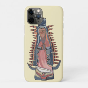 Funda Para iPhone 11 Pro Virgen María Nuestra Señora de Guadalupe pintando