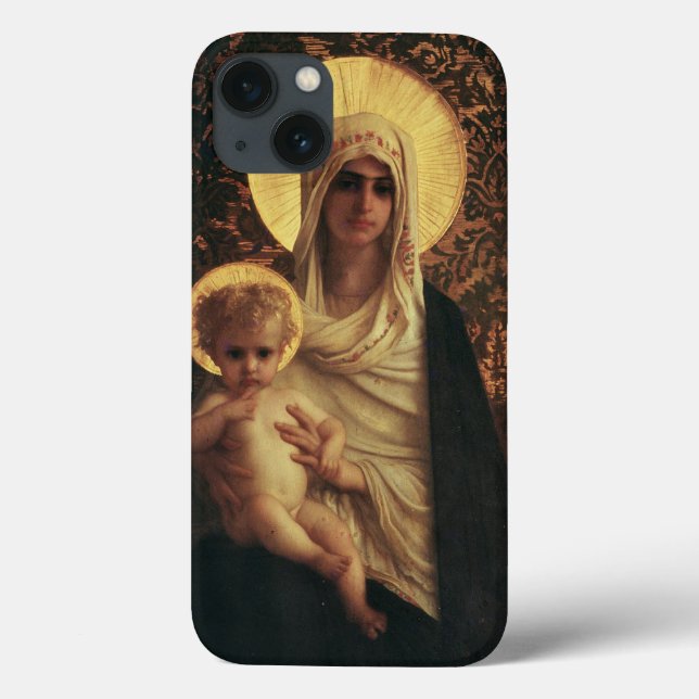 Funda De Case-Mate Para iPhone Virgen y niño, 1872 (Reverso)