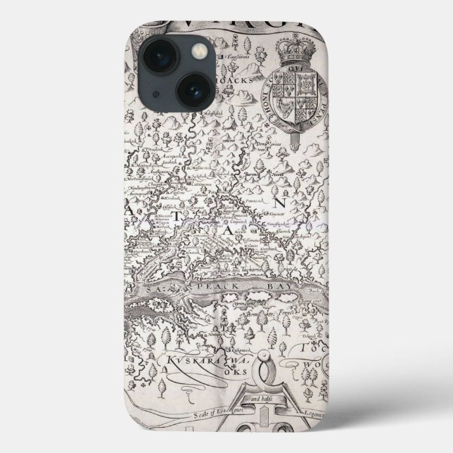 Funda De Case-Mate Para iPhone Virginia Map, 1612 (Reverso)