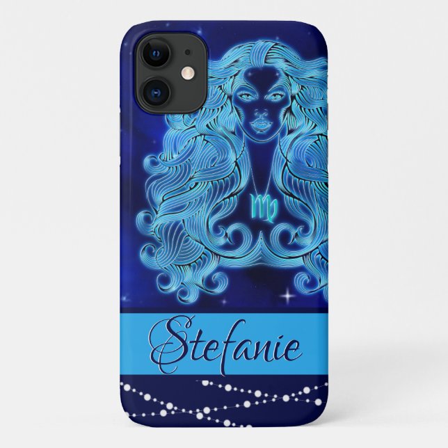 Funda De Case-Mate Para iPhone Virgo en azul oscuro (Reverso)