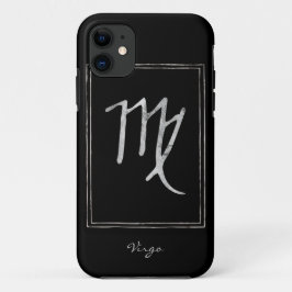 Funda Para iPhone 11 Virgo zodiac de astrología estilizada plateada