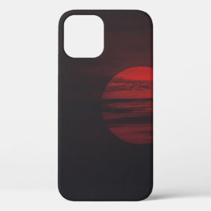 FUNDA PARA iPhone 12 VISTA DE LUNA COMPLETA ROJA