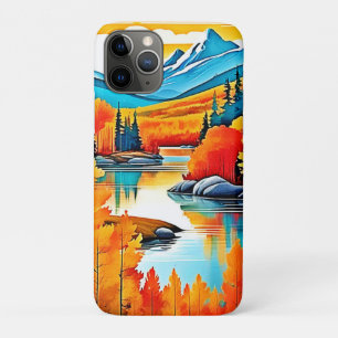 Funda Para iPhone 11 Pro Vista de montaña de los colores de otoño