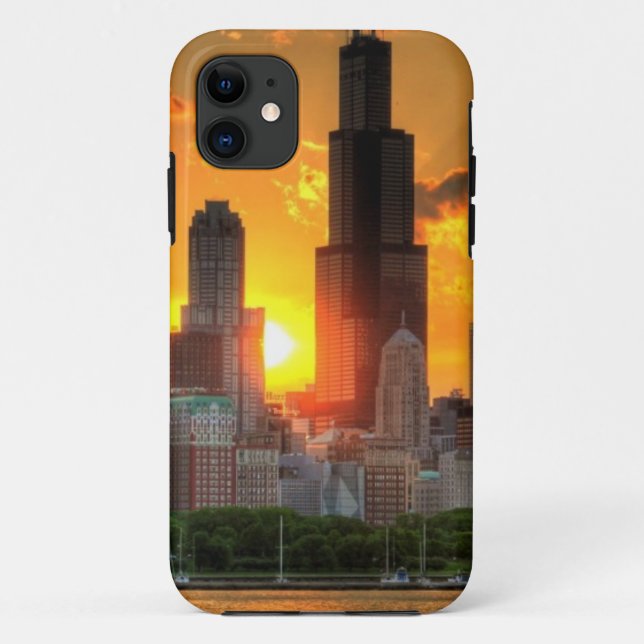 Funda De Case-Mate Para iPhone Vista del horizonte de Chicago de Adler (Reverso)