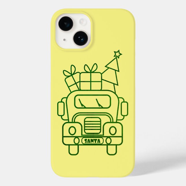 Funda De Case-Mate Para iPhone Vista frontal del camión de Navidades de esquema (Reverso )