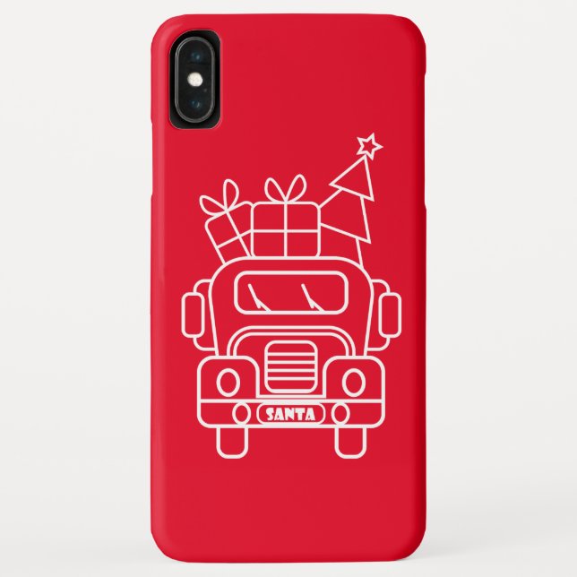Funda De Case-Mate Para iPhone Vista frontal del camión de Navidades de esquema (Reverso)