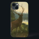 Funda Para iPhone 13 Vista posterior de Elk mirando un lago<br><div class="desc">¿Vives lejos de la naturaleza? Esta hermosa imagen clásica da una impresión de tranquilidad y los colores del alce son exactos,  lo que hace que esta imagen sea muy realista. Obtén este arte de estilo natural en tus productos favoritos.</div>