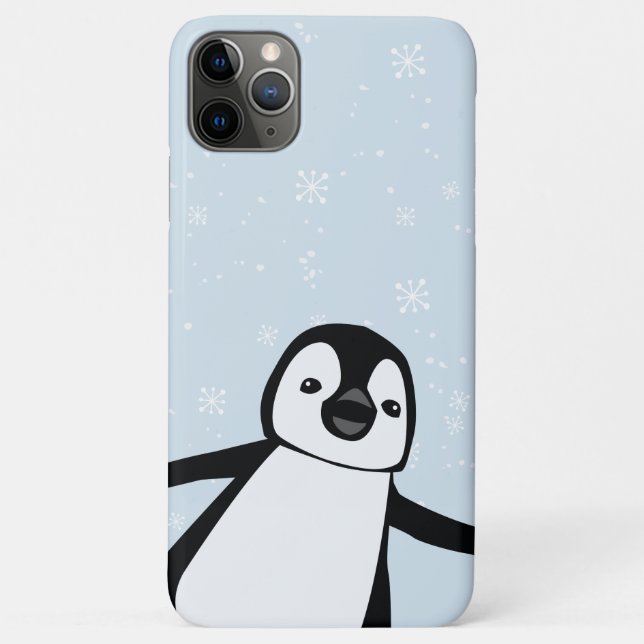 Funda De Case-Mate Para iPhone Vistazo a un Ilustracion de nieve pingüino (Reverso)