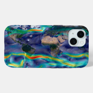 Funda Para iPhone 15 Visualización De Vientos Globales.