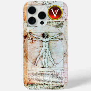 Funda Para iPhone 15 Pro Max VITRUVIA HOMBRE ANTIGUO Pergamino Ruby Monograma