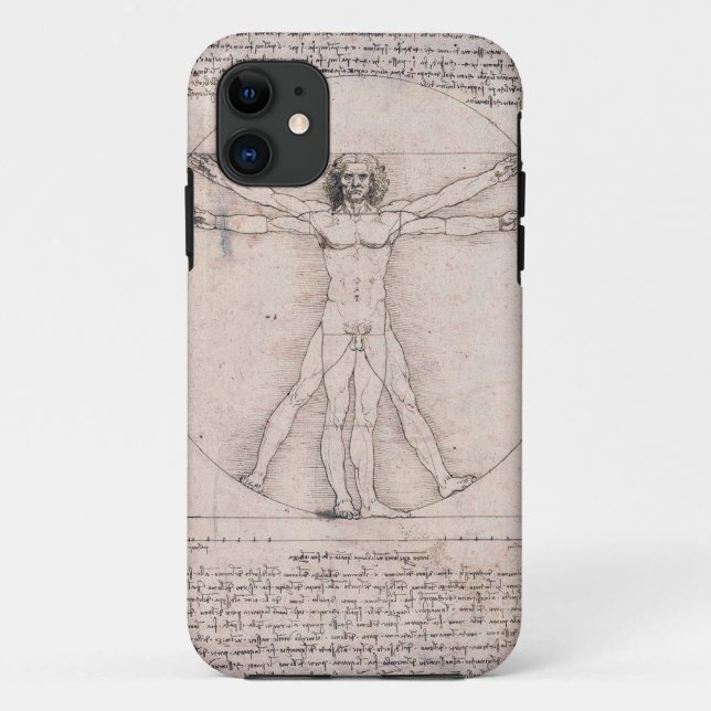Funda De Case-Mate Para iPhone Vitruviano, Leonardo da Vinci (Reverso)