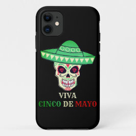 Funda Para iPhone 11 VIVA CINCO DE MAYO fiesta de cráneo divertido idea
