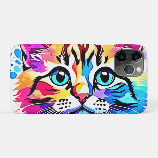 Funda De Case-Mate Para iPhone Vivid Kitty Vibes Design (Reverso (horizontal))