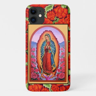 Funda Para iPhone 11 Vívida Nuestra Señora de Guadalupe Rosas Bonitas