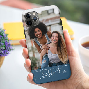 Funda Para iPhone 11 Pro Max Viviendo la vida de las mejores amigas Foto azul d