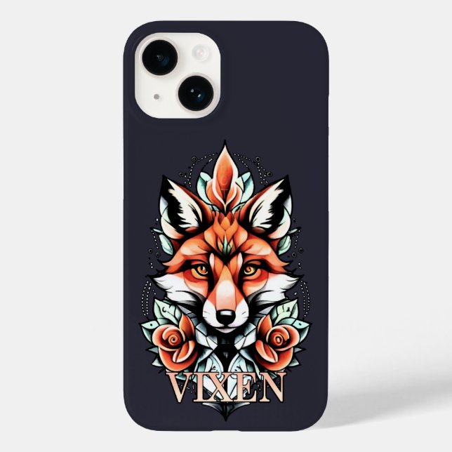 Funda De Case-Mate Para iPhone Vixen con rosas diseño HOT negrita (Reverso )