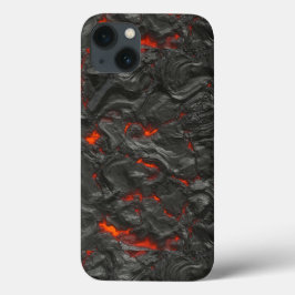 Funda Para iPhone 13 Volcán lava de los molten negro y rojo