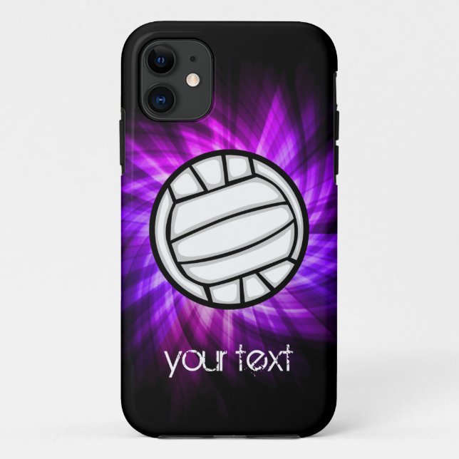 Funda De Case-Mate Para iPhone Voleibol púrpura (Reverso)