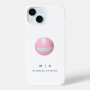 Funda Para iPhone 15 Voleibol rosa personalizado