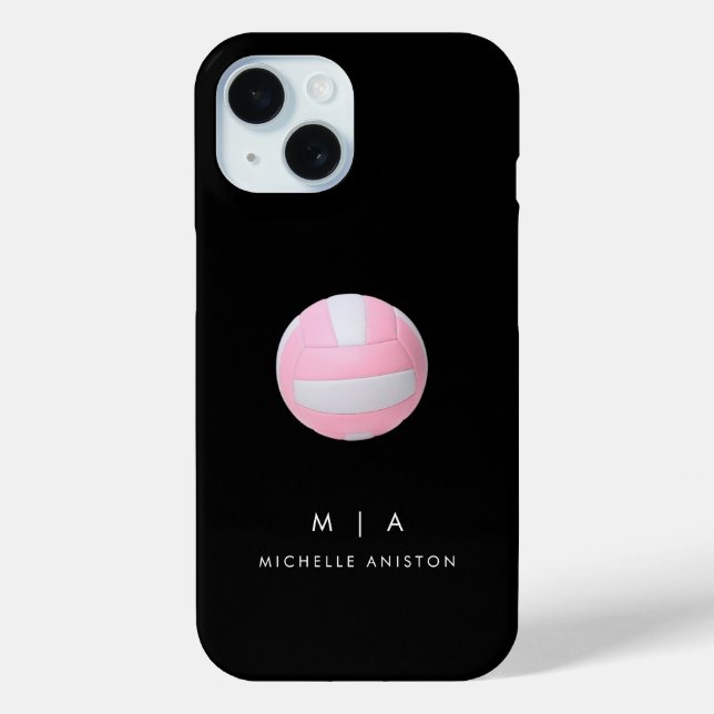 Funda De Case-Mate Para iPhone Voleibol rosa personalizado (Reverso )