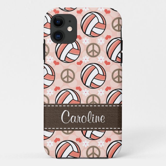 Funda De Case-Mate Para iPhone Voleibol rosado (Reverso)