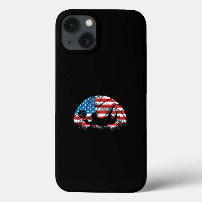 Funda De Case-Mate Para iPhone Volleyball player USA flag (Reverso)
