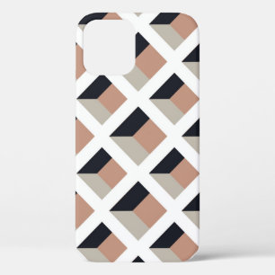 Funda Para iPhone 12 Volumen de celosías blancas, fondo marrón.