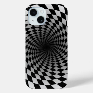Funda Para iPhone 15 Vórtex negro y blanco controlado