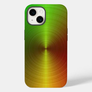 Funda Para iPhone 14 De Case-Mate Vórtice metálico verde y dorado