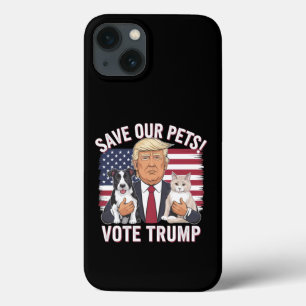 Funda Para iPhone 13 Vota Trump Salva a Nuestros Animales Perros Gatos 