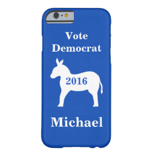 Funda Barely There Para iPhone 6 Voto Demócrata 2016 Nombre Azul Personalizado