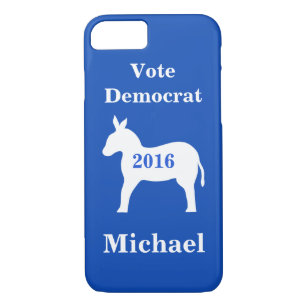 Funda Para iPhone 8/7 Voto Demócrata 2016 Nombre Azul Personalizado