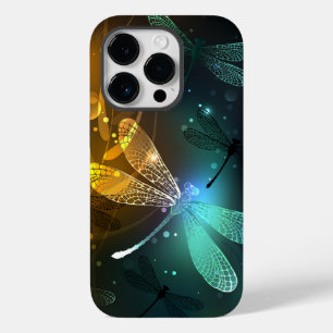 Funda Para iPhone 14 Pro De Case-Mate Vuelo de libélula luminosa verde