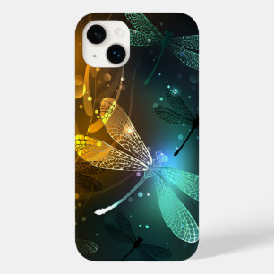 Funda Para iPhone 14 Plus De Case-Mate Vuelo de libélula luminosa verde