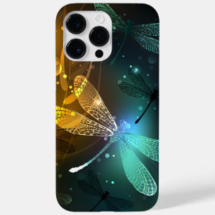 Funda Para iPhone 14 Pro Max De Case-Mate Vuelo de libélula luminosa verde