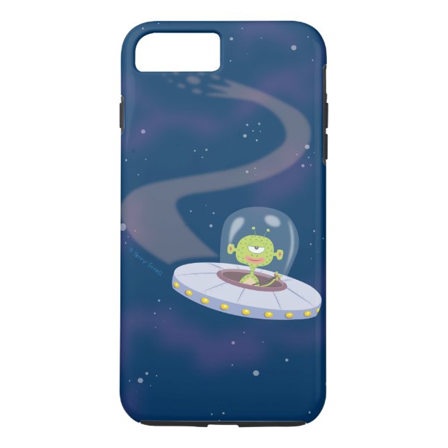 Funda De Case-Mate Para iPhone Vuelo del UFO a través del espacio (Reverso)