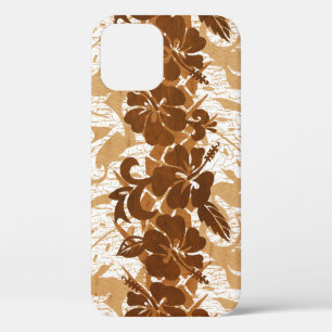 Funda Para iPhone 12 Pro Waikoloa Faux Wood Hawaiian Hibiscus Floral Koa