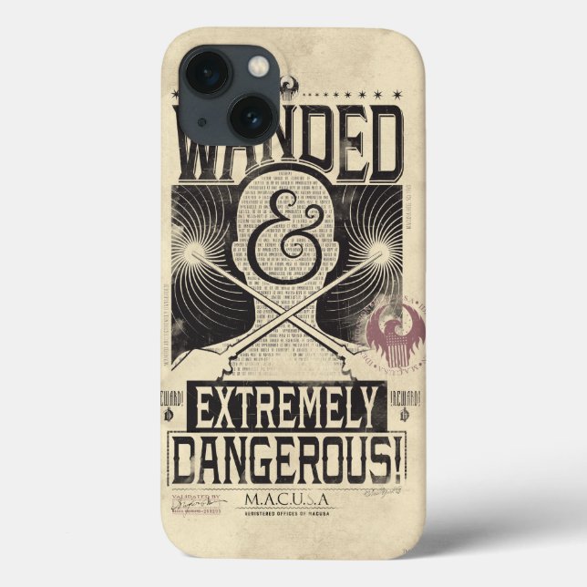 Funda De Case-Mate Para iPhone Wanded & Extremely Dangerous Wanted Poster - Black (Reverso)