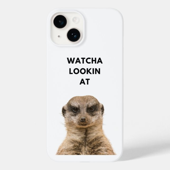 Funda De Case-Mate Para iPhone ¿Watcha Mirando? - Grumpy Meerkat (Reverso )