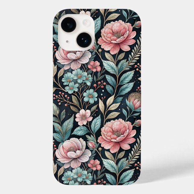 Funda De Case-Mate Para iPhone Watercolor Beautiful Wildflowers  (Reverso )