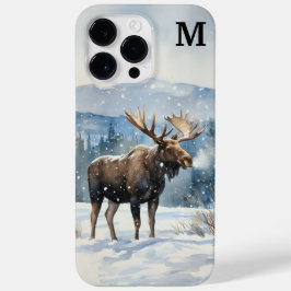 Funda Para iPhone 14 Pro Max De Case-Mate Watercolor Bull Moose in Winter Nature 