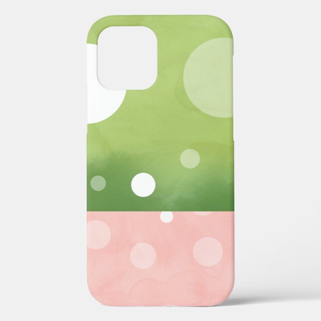 Funda De Case-Mate Para iPhone Watercolor de la sandía Pastel con puntos blancos (Reverso )