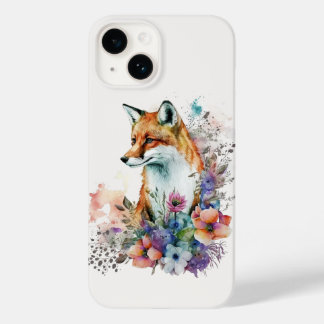 Funda Para iPhone 14 De Case-Mate Watercolor Floral Boho Moda Arte estético de Fox